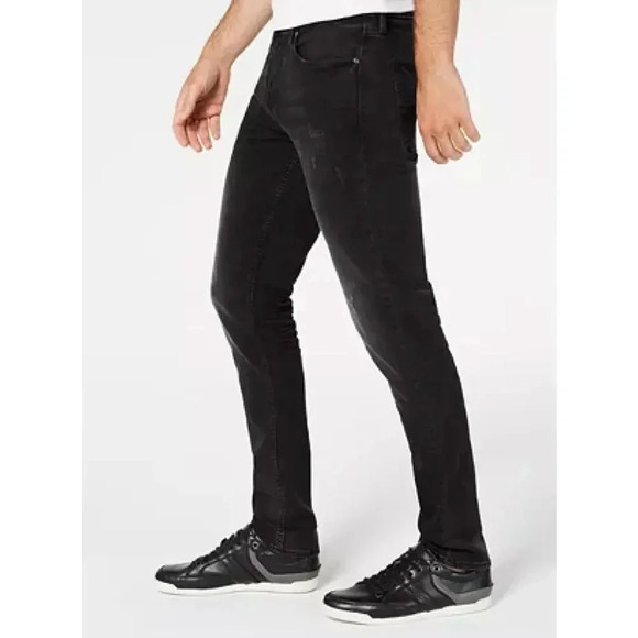 Guess Mens Slim Tapered Fit Distressed Jeans - Picture 7 of 7